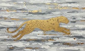 Gilded Velocity: A Monolithic Study Of Motion In Gold And Charcoal Impasto — Christian Noiret