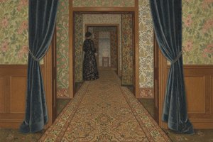 The Silent Threshold: An Introspective Study In Blue And Ochre — Adèle Petit