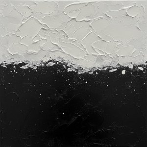 Stratigraphic Dialogue: Where Pale Impasto Meets Obsidian Depths Of Memory — Christian Noiret, Contemporary Abstract Painting