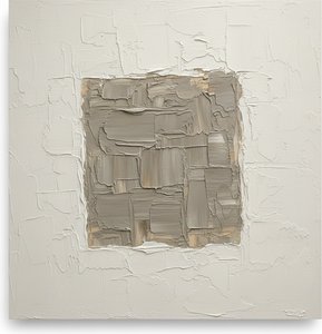 Monolithic Silence: A Sculptural Study In Muted Earth And Tactile Relief — David Moreau
