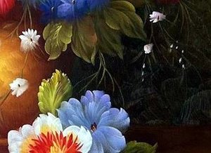 Romantic Floral Bouquet In Golden Vase