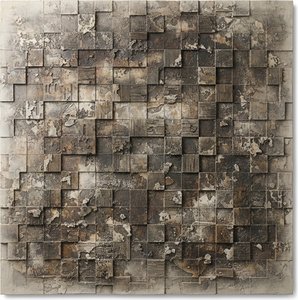 Chronicles Of Patina: A Grid Of Forgotten Architectural Echoes And Time's Gentle Erosion — Christian Noiret, Contemporary Abstract Painting