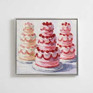 Sculpted Crimson Tiers In A Serene Symphony Of Cream And Impasto Relief — Adrien Cordier
