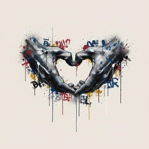 Fragmented Pulse: A Monochromatic Study Of Heart And Primordial Color Splatter — Laurent Girard