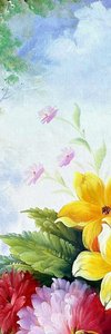 Romantic Floral Still Life In Golden Vase