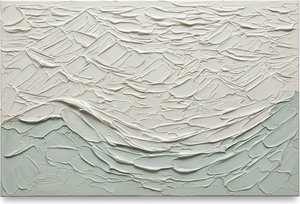 Ethereal Tides Of Mint And White: A Sculptural Study In Serene Impasto — David Moreau