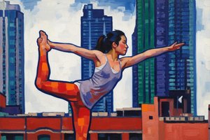 Zenith Of Crimson: Equilibrium Above The Azure Metropolis — Anaïs Bonnet