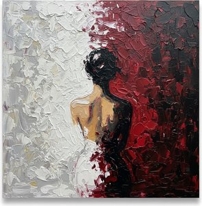 Transcendent Duality: The Sculptural Resonance Of Light, Shadow, And Crimson Depth — David Moreau, Plaster & Texture Art