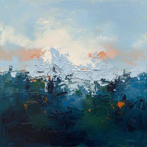 Ethereal Horizon: A Monumental Study Of Light And Midnight Impasto Texture — Christian Noiret, Contemporary Abstract Painting