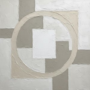 Monolithic Silence: A Sculptural Study In Tonal Relief And Eternal Geometric Harmony — David Moreau, Plaster & Texture Art