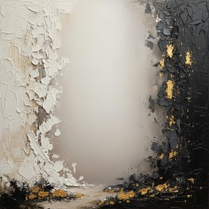 Fragmented Radiance: A Monolithic Study Of Ethereal Light And Obsidian Texture — David Moreau, Plaster & Texture Art