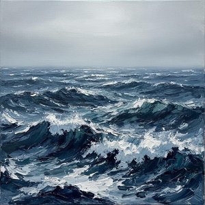 Monolithic Surge Of Midnight Tides In Sculptural Impasto Blue — Christian Noiret, Contemporary Abstract