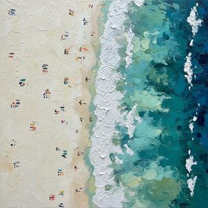 Ephemeral Tides Of Cream And Cobalt: A Singular Study In Fragmented Motion — David Moreau, Contemporary Abstract