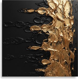 Gilded Obsidian Flow: A Monumental Study In Sculptural Gold And Eternal Void — David Moreau