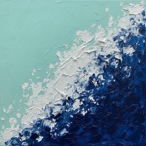 Fragmented Tides Of Cobalt And Mint In A Singular Monumental Expression — David Moreau
