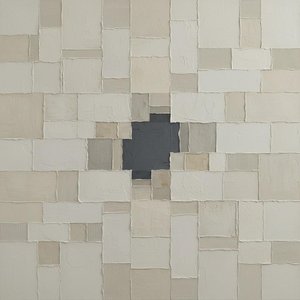 Monolithic Silence: A Meditative Mosaic Of Textured Neutrals And Central Void — David Moreau