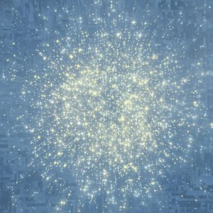 Celestial Radiance: A Singular Explosion Of Luminous Blue And Golden Stardust — Isabelle Dupuis