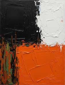 Fragmented Monolith: A Spontaneous Study In Ochre, Obsidian, And Sculptural Relief — Christian Noiret