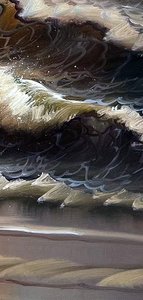 Golden Sunset Seascape With Coastal Waves