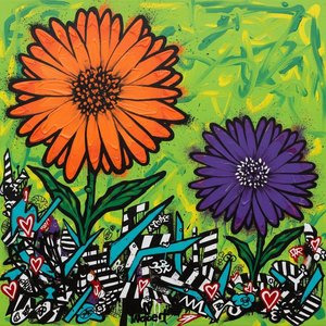 Radiant Botanical Fragments Emerging Through A Spontaneous Symphony Of Geometric Chaos — Caroline Pelletier, Aggressive Confrontational Pop
