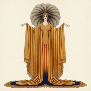 Gilded Silhouette Amidst Grey Feathered Halo — Valentin Laurent De Courcey