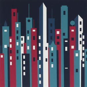 Monolithic Silence: A Geometric Study Of Crimson Shadows And Midnight Spires — Jean-paul Blanchet