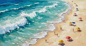 Azure Surge: A Singular Expression Of Kinetic Tides And Sun-drenched Shores — David Moreau
