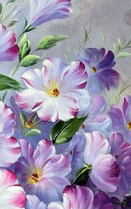 Lavender Blossoms In Blue Porcelain Vase
