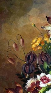 Baroque Floral Still Life With Roses And Lilies