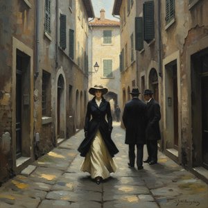 Ephemeral Grace In Ochre And Shadow — Marc Duvallier, Impressionism