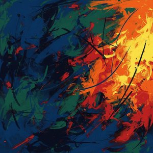 Celestial Combustion: An Energetic Symphony Of Primal Fire And Nocturnal Blue — Christian Noiret