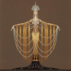 Golden Drapery And Cascading Pearl Strands In Bronze — Valentin Laurent De Courcey
