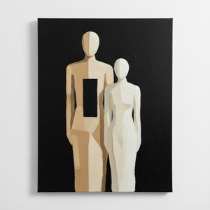 Monolithic Silhouettes In Earth And Void: A Singular Study Of Melancholic Permanence — Laurent Fabre, Neo-abstract Art (modern Abstract Compositions)