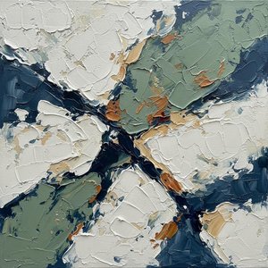 Radiant Fragments Of Midnight: A Sculptural Study In Impasto And Organic Motion — Christian Noiret