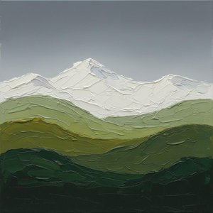 Monolithic Silence: A Sculptural Study Of Verdant Ridges And Eternal Snow Peaks — David Moreau