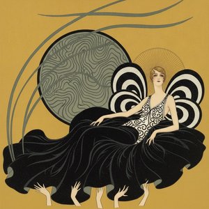 Golden Orb And The Reclining Figure In Black Silk — Valentin Laurent De Courcey