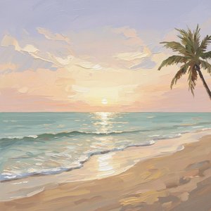 Serene Lavender Dusk: A Unique Impasto Study Of Coastal Solitude And Light — Laurent Roche