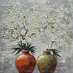 Ethereal Bloom In Impasto: A Monumental Study Of Earth And Silvered Light — Christian Noiret, Contemporary Abstract Painting