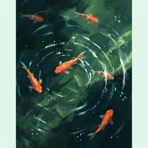 Ethereal Currents Of Amber Gold Amidst The Silent Deep Teal Shadows — Christian Noiret