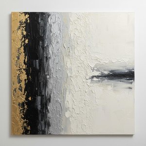 Gilded Shadows And The Weight Of Silence In Textured Monochrome Gold — David Moreau, Contemporary Abstract