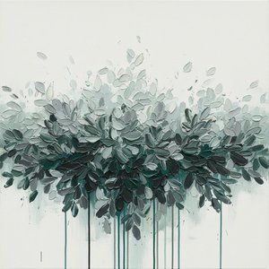Ethereal Descent Of Monochromatic Foliage In A Singular Sculptural Impasto Masterpiece — Christian Noiret, Contemporary Abstract