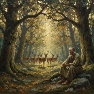 Ethereal Solitude: A Sylvan Reverie — Marc Duvallier, Impressionism