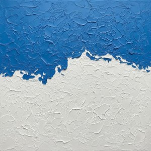 Cerulean Fracture: A Monumental Study In Impasto Texture And Spontaneous Blue Horizon — David Moreau, Abstract Expressionism