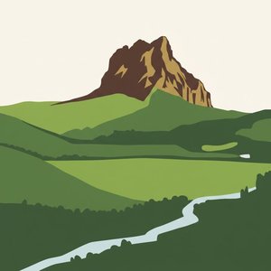 Serene Earth Tones: A Minimalist Study Of Undulating Peaks And Silent Valleys — Charles Delorme
