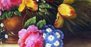 Impressionistic Floral Still Life With Peonies