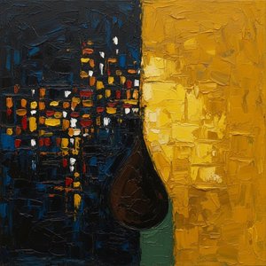 Fragmented Embers and the Golden Void: A Monumental Study in Light and Shadow