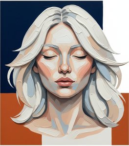 Serene Monumentality In Navy And Ochre: A Meditative Study Of Sculptural Form — Christian Noiret, Contemporary Abstract