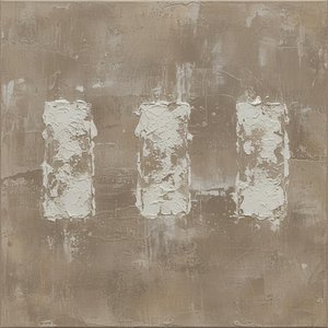 Monolithic Echoes In Taupe: A Meditative Study Of Textured Earth And Silence — David Moreau, Plaster & Texture Art