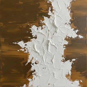 Monolithic Radiance: An Impasto Study Of Spontaneous Form And Earthbound Shadows — David Moreau, Plaster & Texture Art