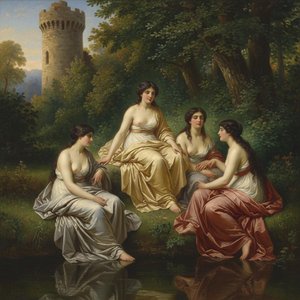 The Gilded Reverie Of Silken Shadows — Marc Duvallier, Academic Realism